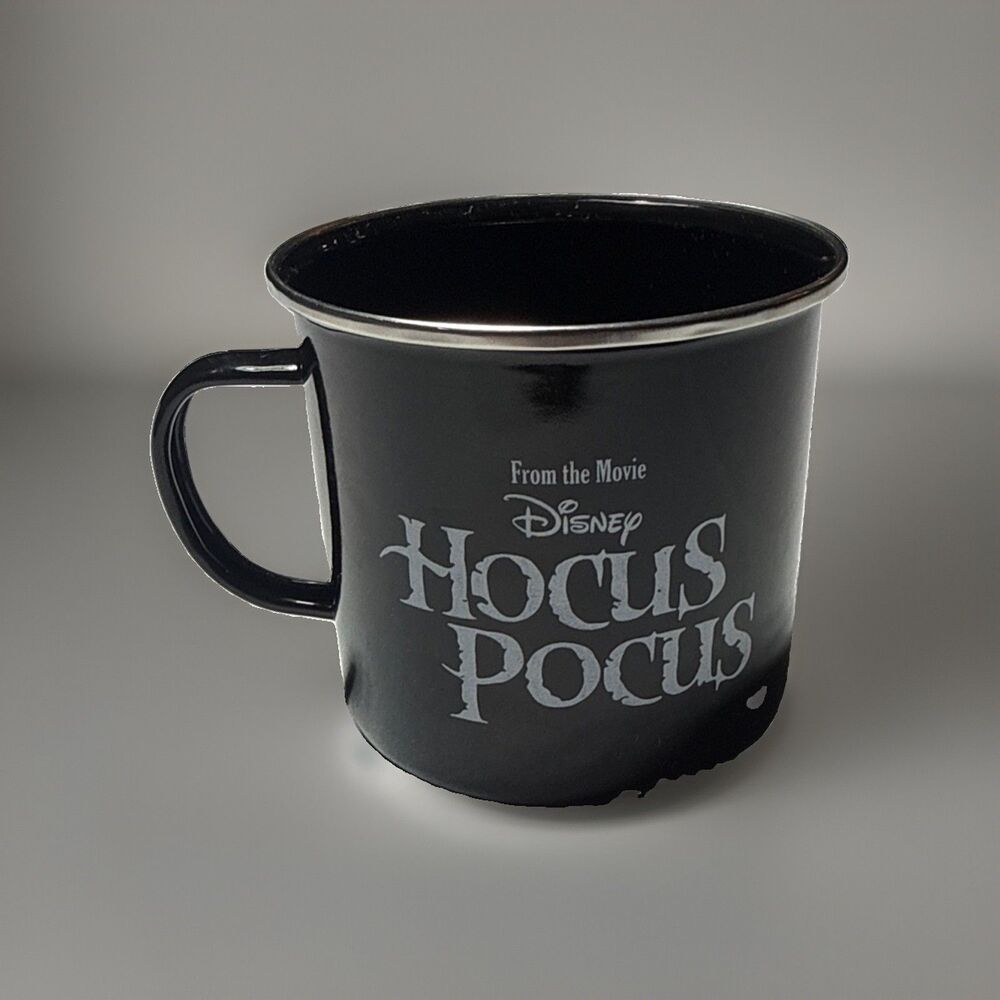 Disney Halloween Hocus Pocus Tin Mug Double Sided Enamel Sanderson Museum EUC